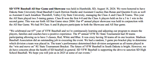 SD VFW Baseball (@sdvfwbaseball) on Twitter photo 