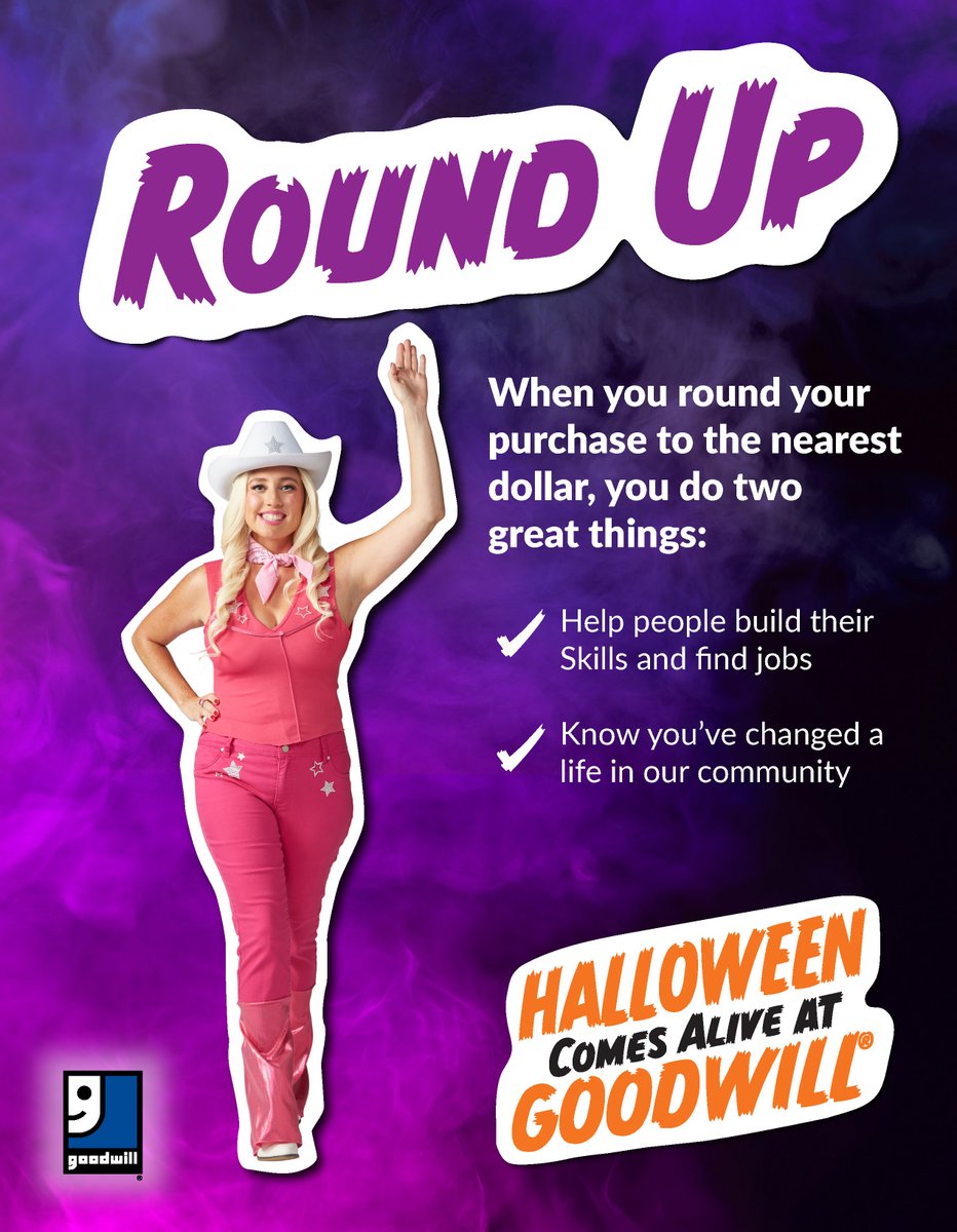 YtownGoodwill's tweet photo. When shopping at any Goodwill retail store, rounding up to the nearest dollar is not just to help fulfill our mission. It is also to help those in need around your community. https://t.co/lpwyBHHTNA