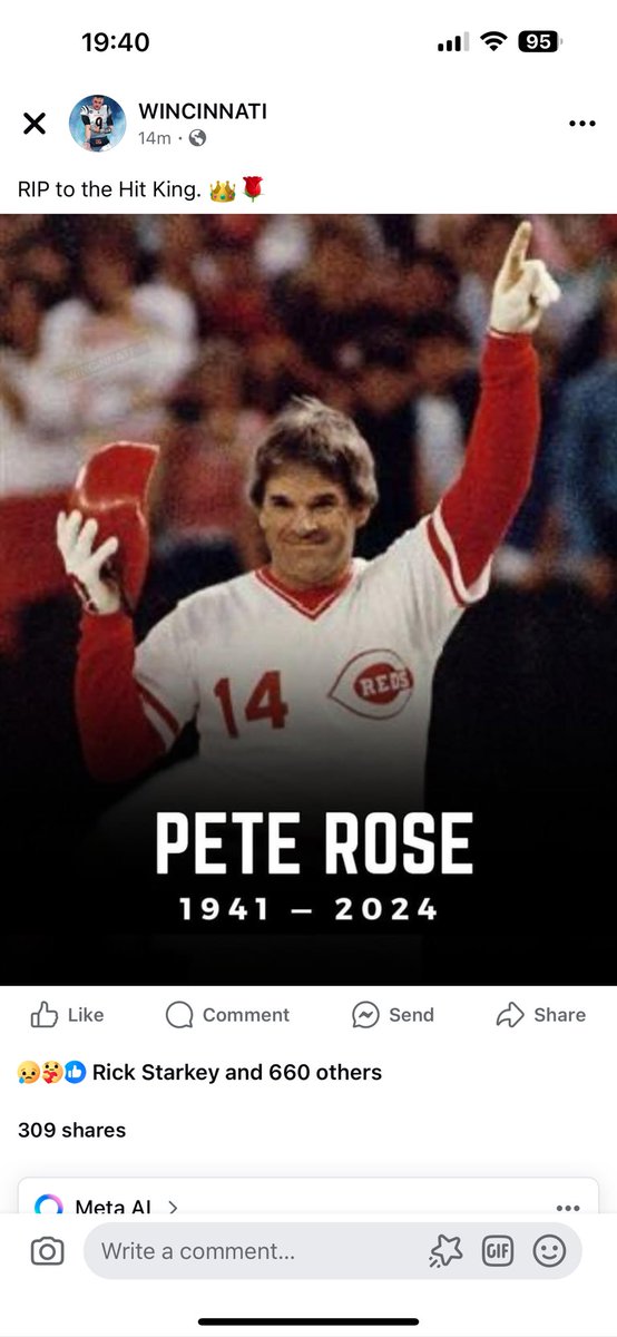 Lost the GOAT. Tear them up at the field of dreams