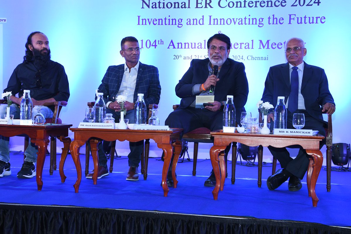 chalshr's tweet photo. The Employers’ Federation of Southern India’s National ER Conference 2024 at Chennai on ‘Inventing & Innovating the Future’.
Codification to modification of mindset - Interesting panel discussion.
#EFSI #ERConference #HRCommunity #HR #HumanRelations #Chennai #TamilNadu https://t.co/aof703Fy96