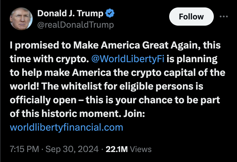 dansemperepico's tweet photo. Trump in 2019: Bitcoin seems like a scam.

Trump in 2024: https://t.co/Na4Fp9i5Ud