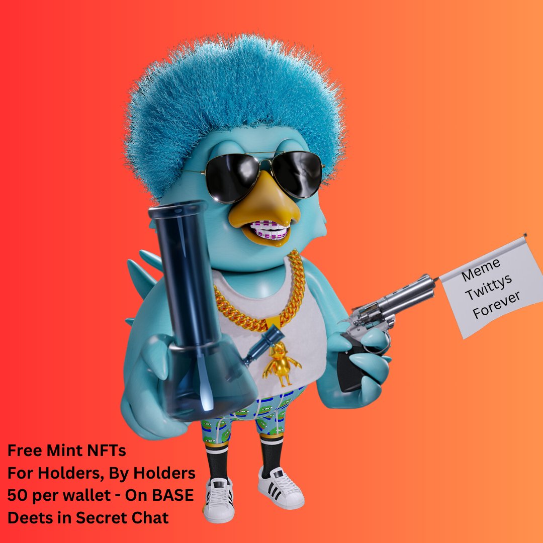 FREE MINT, NO CATCH, NO ROYALTIES

Friday 10/1 830pm est

For degens, by degens...

There is NOTHING more for the culture in #web3 #nfts #freemintnft 

Long Live Twitty, like &amp; RT if Twitty ever brought you joy

WL? YUP, just be in secret chat

Who do you NOT want to miss this 👇