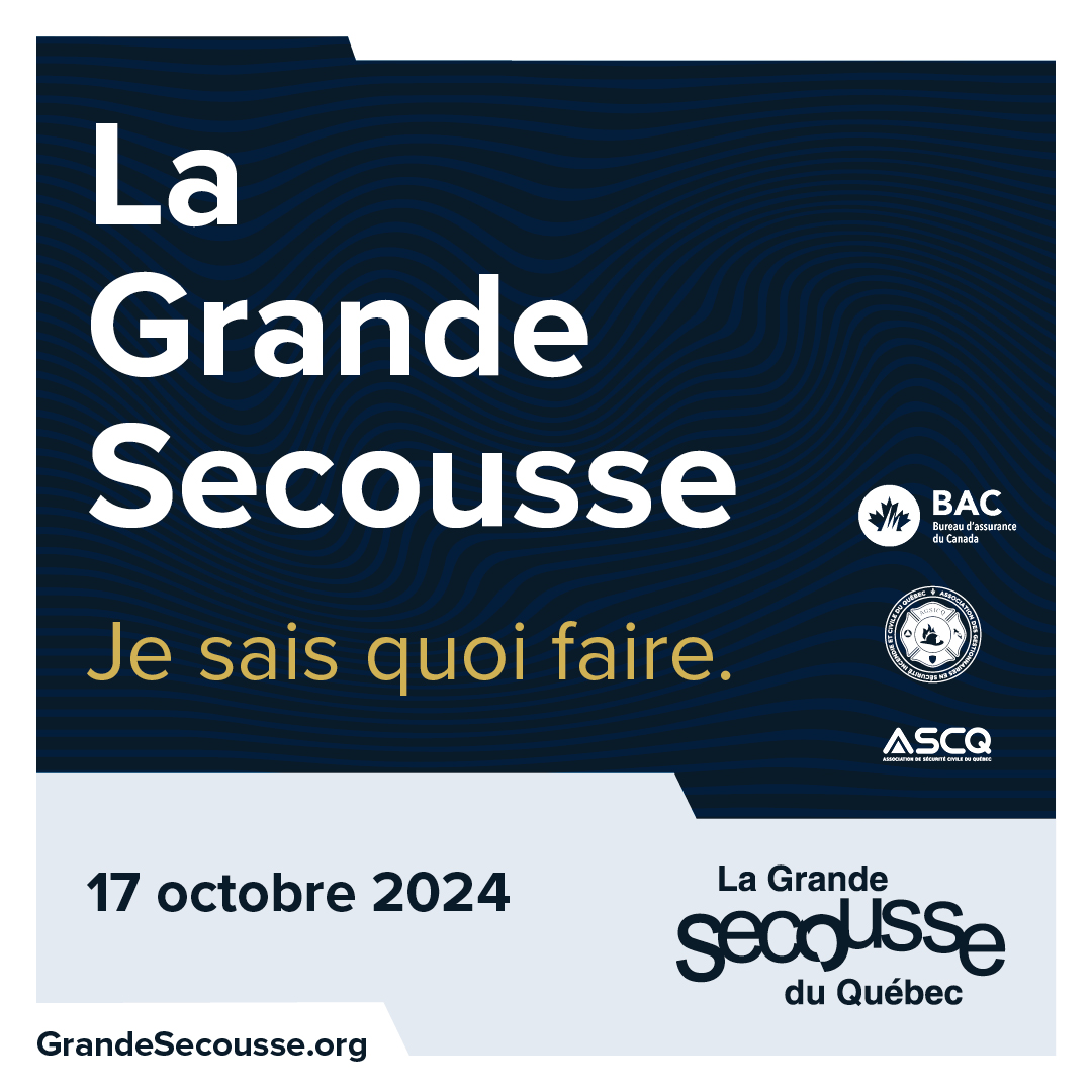 GSecousseQC's tweet photo. Il est temps de vous inscrire à La Grande Secousse du Québec. Faites le sans tarder à https://t.co/ZVEJcDeXww
Une campagne de @AGSICQ_ de l'ASCQ soutenue par le @BAC_Quebec, @secpubliqueqc et @beneva_ca. https://t.co/B2jffY80lH