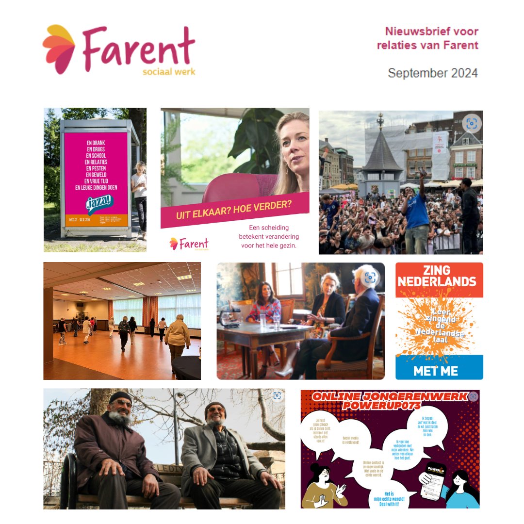 Lees hier het laatste nieuws over de voorbereidingen op de nieuwe wijkgerichte aanpak 2025, JAZA, online wereld van jongeren, dagbestedingsproject voor Turkse oudere mannen, seniorenfestival Schutskamp en nog veel meer. bit.ly/farentnieuwsse…
