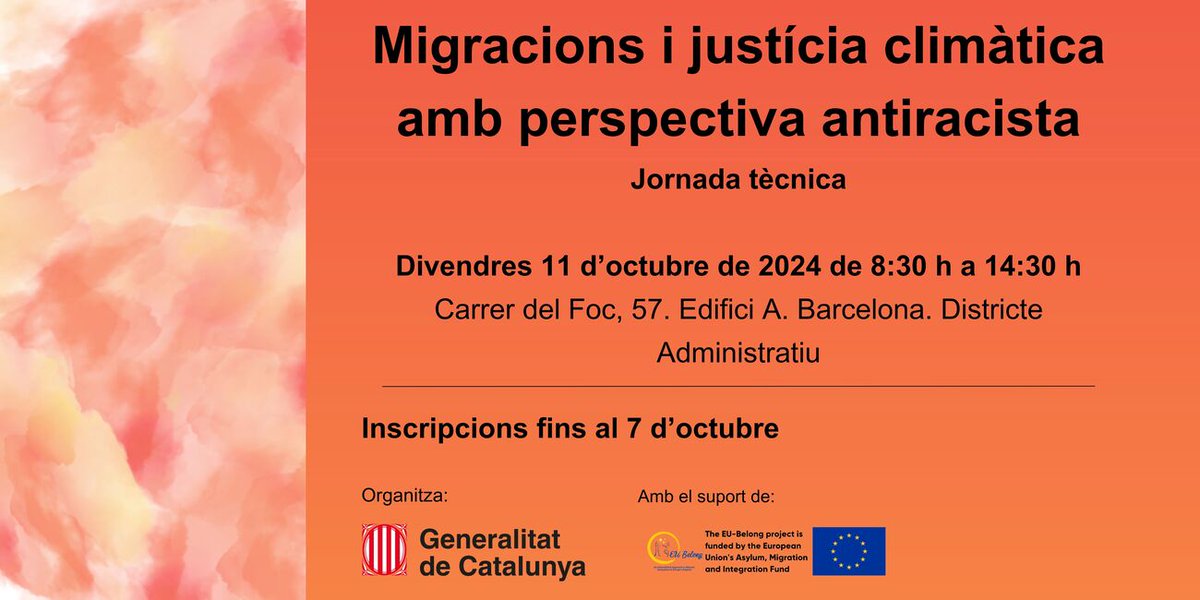 transicioeco's tweet photo. 🌏 Quin és l'impacte del #CanviClimàtic en els fluxos migratoris actuals? Afecta per igual totes les comunitats i regions del món?

✍️ Et convidem a descobrir-ho a la jornada “Migracions i justícia climàtica amb perspectiva antiracista”

ℹ️ i inscripcions
 👉https://t.co/WNd61LFhmR