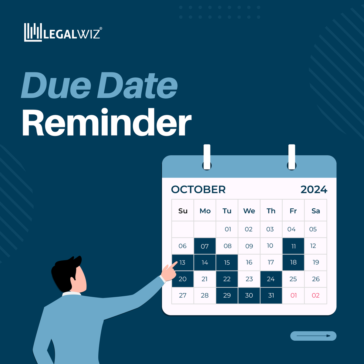 LegalWiz_in's tweet image. October just got easier! Legalwiz.in's Due Date Reminder Calendar is your secret weapon against missed deadlines.#Legalwiz #DueDateReminders #LegalCalendar
 linkedin.com/feed/update/ur…