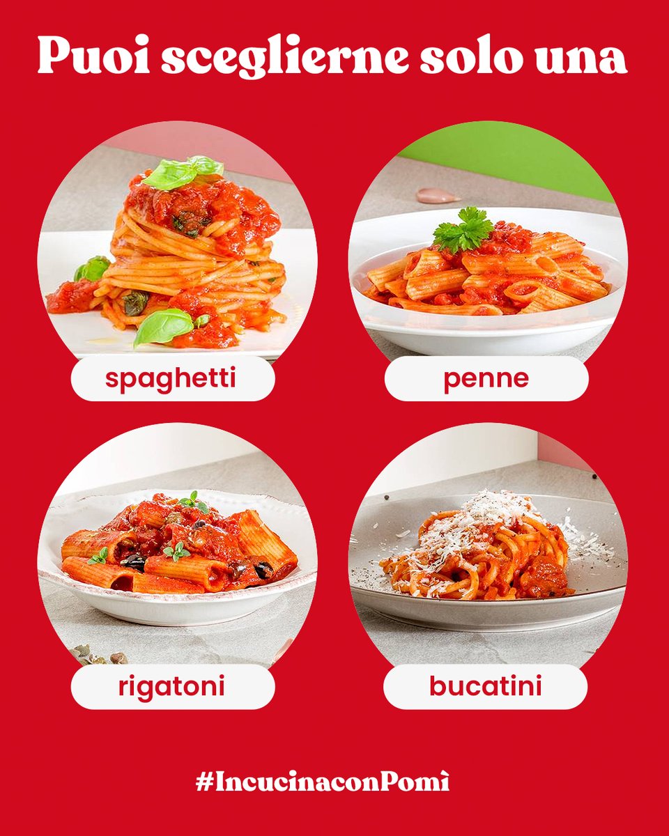 Sceglierne solo una è praticamente impossibile, o forse no 😉?

A quale pasta non riusciresti mai a rinunciare?

🍅🇮🇹 #Pomì #IncucinaconPomì #PomodoroVero