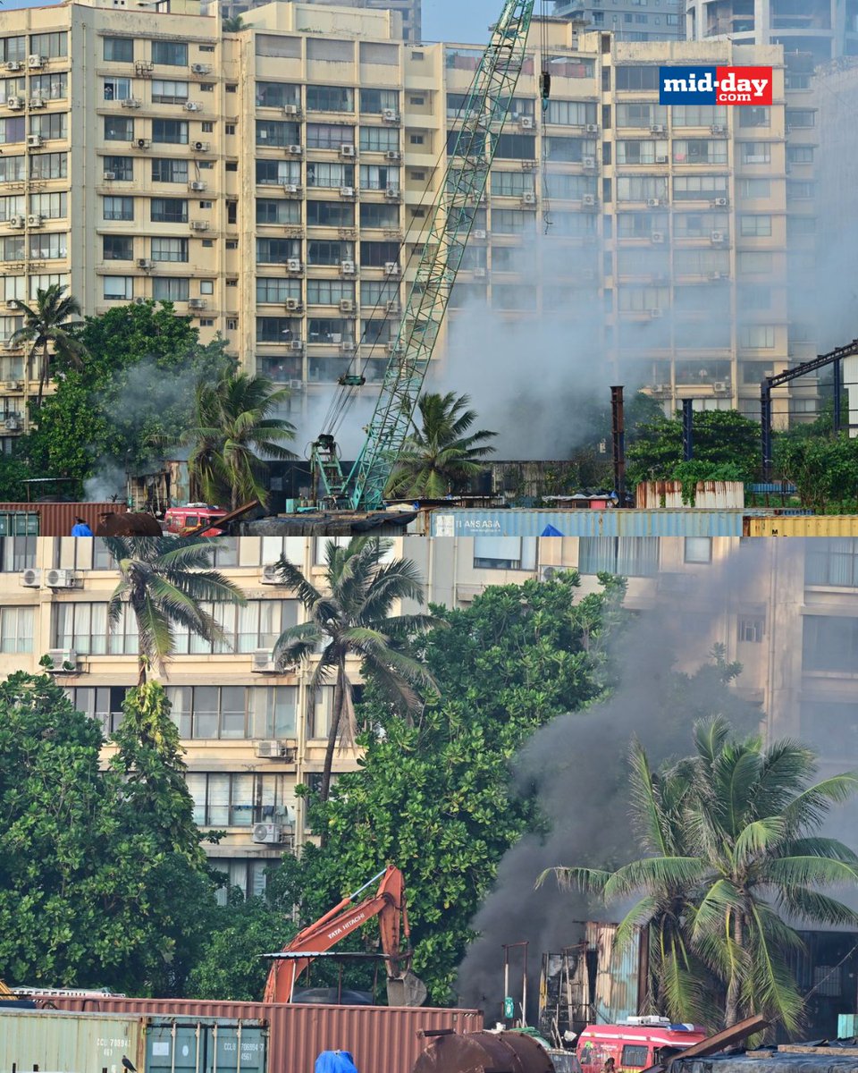 mid_day's tweet photo. A fire broke out at the L&T construction site for the Coastal Road project on Napean Sea Road in Mumbai.
Via: @khanshadab1982
#fire #firenews #mumbai #mumbaifire #mumbaifirebrigade #NapeanSeaRoad #CoastalRoadproject #CoastalRoad #mumbainews https://t.co/eXwjRabKxo