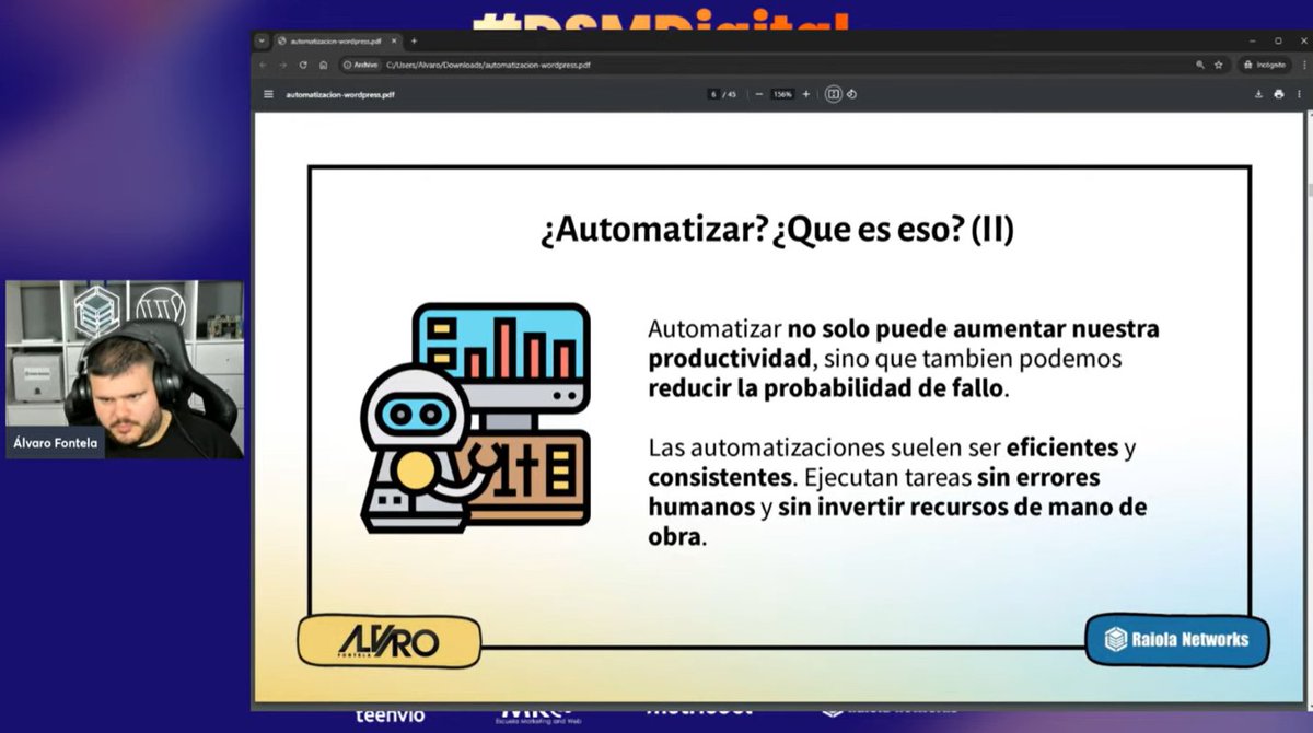 Automatizaciones en WordPress 🤖 #DSMDigital

<a href="/escuelamktweb/">Escuela Marketing and Web 🎓</a> <a href="/RaiolaNetworks/">Raiola Networks</a>