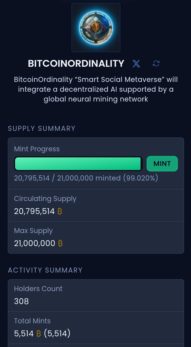 BTC_Ordinality's tweet photo. 💎Mint Live: https://t.co/EUcIny9ZYu "Smart Social Metaverse" The future is just around the corner 📷 #Bitcoin 🚀 https://t.co/XyYdH7AoFa