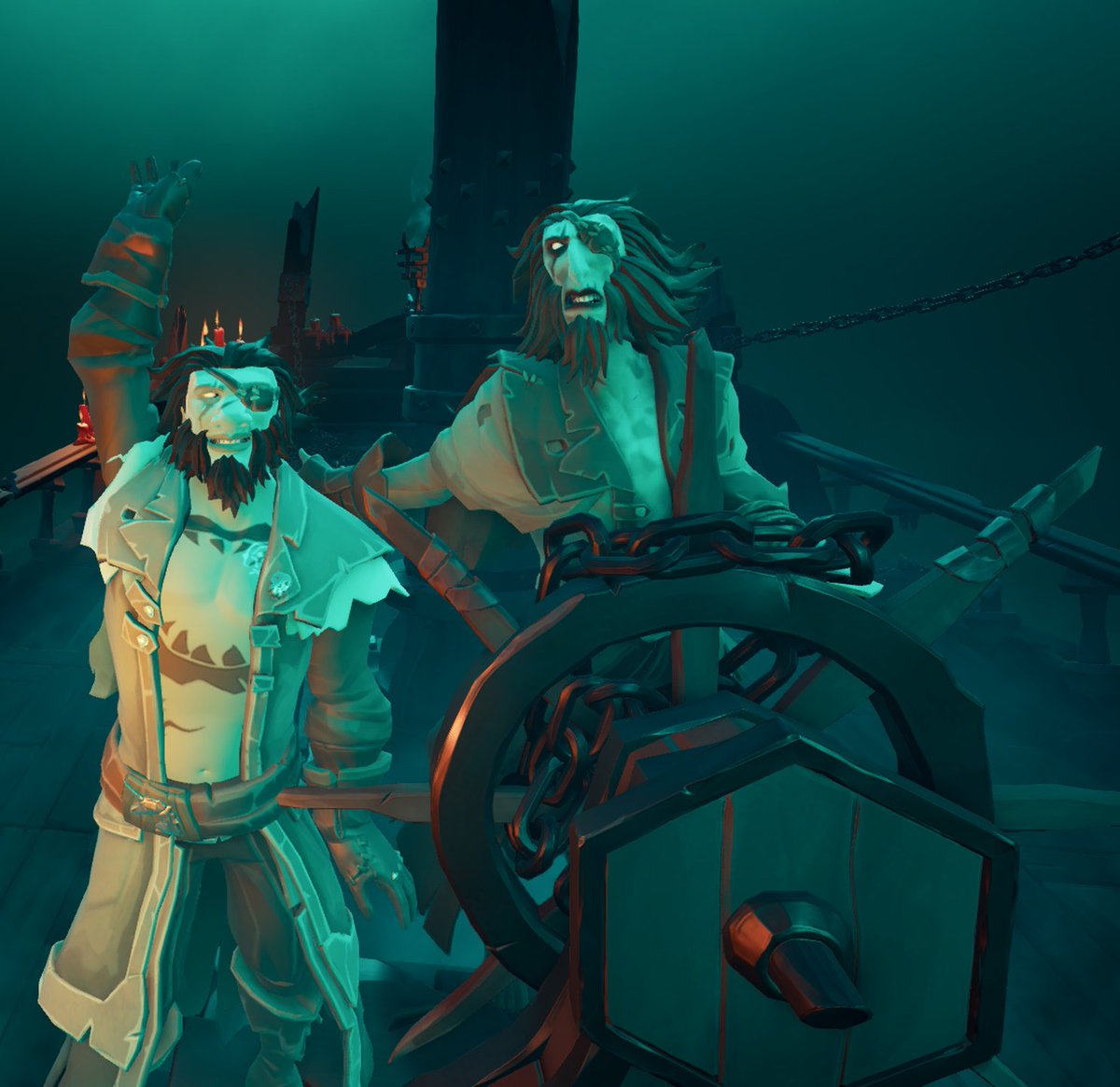 H0P420's tweet photo. Theme: Couples Costumes 
The Ferrymen?
#StyleOfThieves #SeaOfThieves 
@SeaOfThieves https://t.co/FwdiTY8uBV