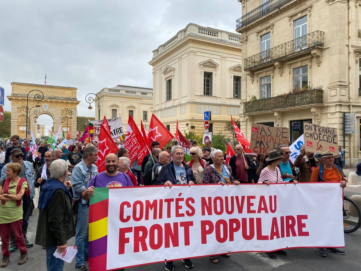 ComiteNFPPic's tweet photo. Le @ComiteNFPPic est présent aujourd'hui à Montpellier dans la manifestation du 1er octobre pour l'abrogation de la réforme des retraites et pour une hausse des salaires et des pensions. https://t.co/QqIie5miur