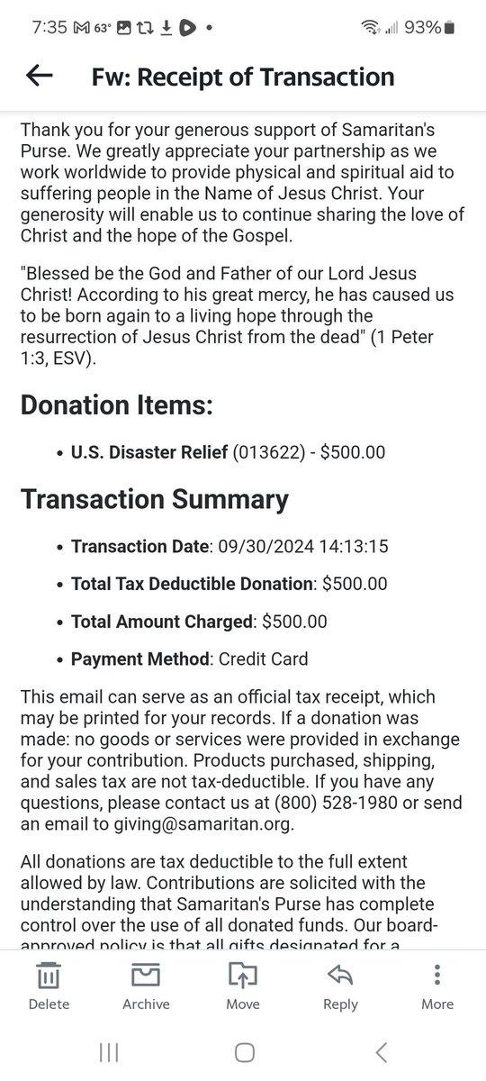 VICTIMS RELIEF CHALLENGE 
Okay X, $500 to Samaritan's Purse challenge! Put up or shut up! Our fellow Americans need our help. FEMA is a little slow. I've  done it. Who will join me? God Bless America! My receipt! LETS ROLL!