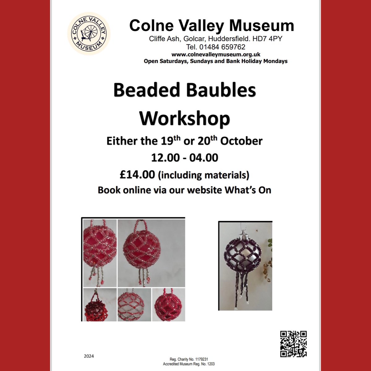 There are only 3 places left on the Sunday workshop.  Would you like to join us?  #colnevalleymuseum #craft #christmas
