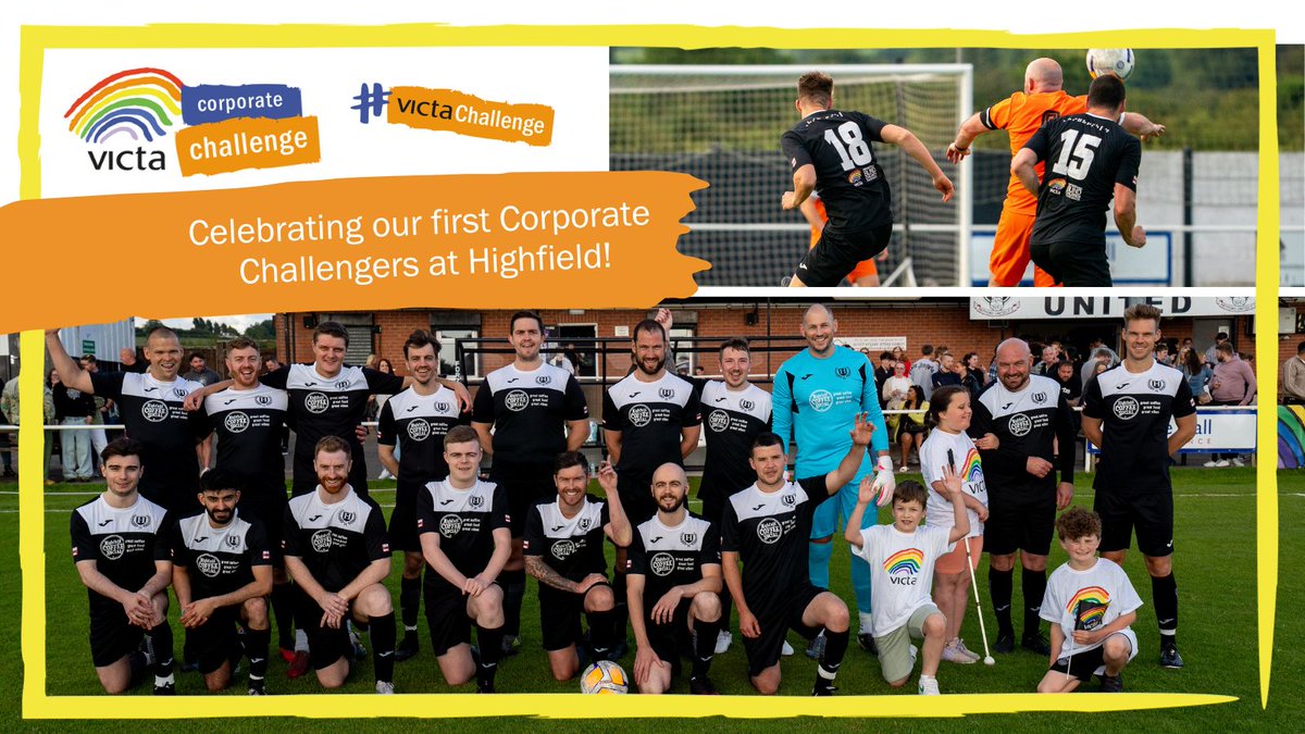 Celebrating our first Corporate Challengers – Team Highfield! <a href="/askhighfield/">Highfield</a> transformed their seed funding into a high scoring charity football match for VICTA!
victa.org.uk/corporate-chal…

Find out more and take on the challenge: 
victa.org.uk/corporate-part…
#VictaChallenge