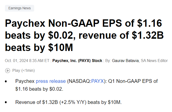 CKTH85's tweet image. Solide Earnings bei #PAYCHEX, Spezialist für Human Resources und Payroll Services. $PAYX