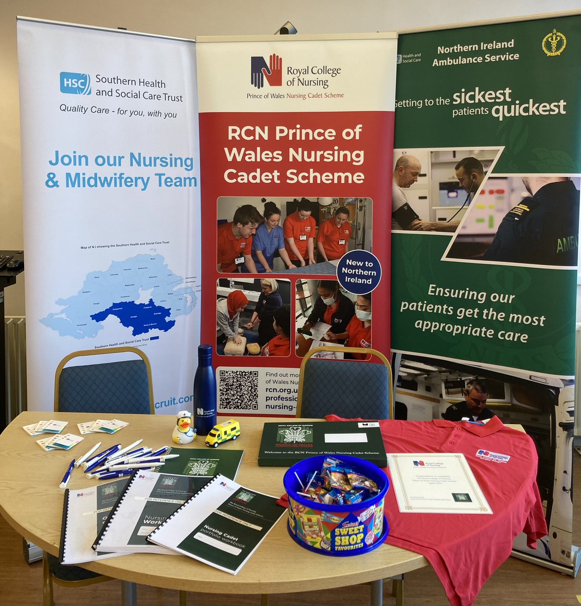 Sara Gilpin (@saragilpin) on Twitter photo We were recruiting <a href="/srcchat/">Southern Regional College</a> students at Portadown Freshers Fair this morning for <a href="/theRCN/">The RCN</a> <a href="/NursingCadets/">RCN Prince of Wales Nursing Cadet Scheme</a>. The lucky students will get placement with <a href="/NIAS999/">NIAS</a> and <a href="/SouthernHSCT/">Southern Trust</a>
#NursesOfTheFuture
#AlternativeRoutesIntoNursing
#RCNNursingCadets
#2024Cohort We were recruiting <a href="/srcchat/">Southern Regional College</a> students at Portadown Freshers Fair this morning for <a href="/theRCN/">The RCN</a> <a href="/NursingCadets/">RCN Prince of Wales Nursing Cadet Scheme</a>. The lucky students will get placement with <a href="/NIAS999/">NIAS</a> and <a href="/SouthernHSCT/">Southern Trust</a>
#NursesOfTheFuture
#AlternativeRoutesIntoNursing
#RCNNursingCadets
#2024Cohort