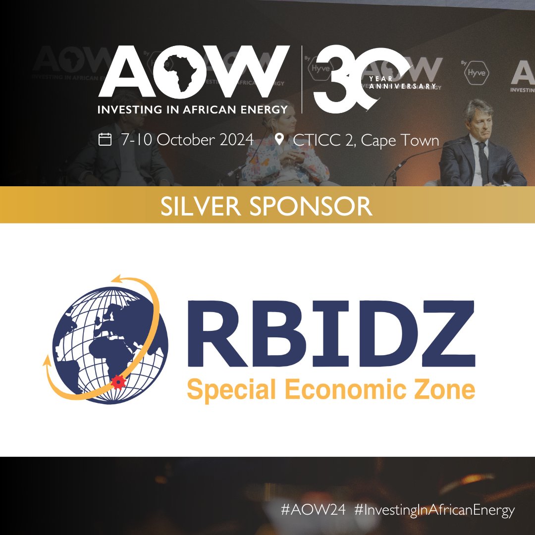 We’re excited to announce Richards Bay Industrial Development Zone (RBIDZ) as a Silver Sponsor for AOW 2024! Join us from 7-10 October in Cape Town to connect with Africa's energy leaders. 

GET YOUR TICKET HERE: eu1.hubs.ly/H0cLfK50

#AOW2024 #InvestInAfrica