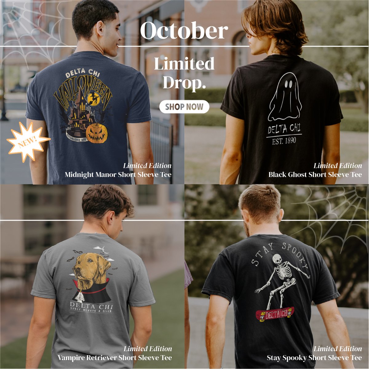 DeltaChiStore's tweet image. Happy Spooky SZN 👻 The October Limited Drop is officially LIVE!! Shop these items now before they're gone 🔥