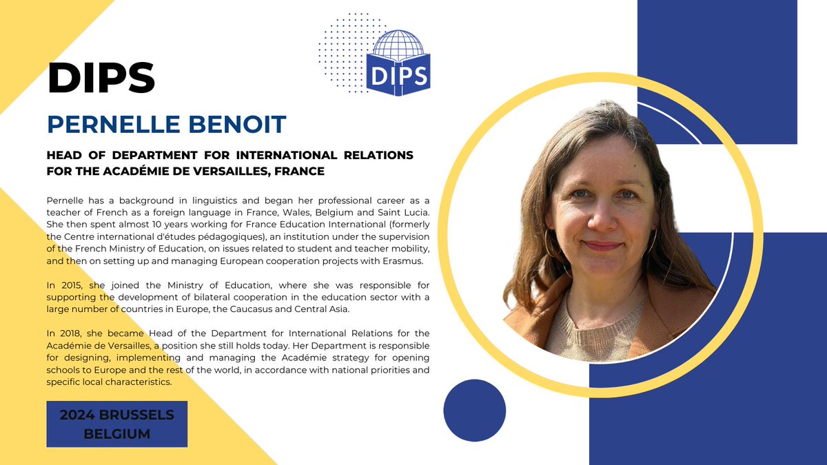 Meet the presenters at DIPS Brussels 2024!
#EducationConference #ProfessionalDevelopment #CurriculumInternationalization #ErasmusPlus #InternationalProjects #FundingOpportunities #BestPractices #InternationalPartnerships #GlobalEducation #ProjectSustainability #CommunityBuilding