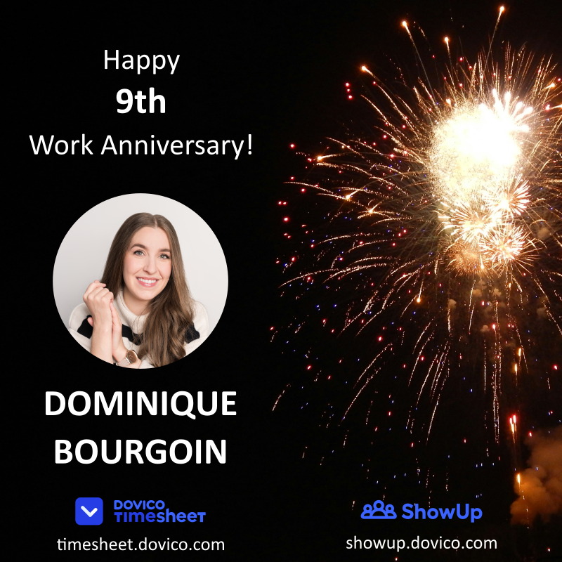 Wishing Dominique a happy 9th work anniversary!