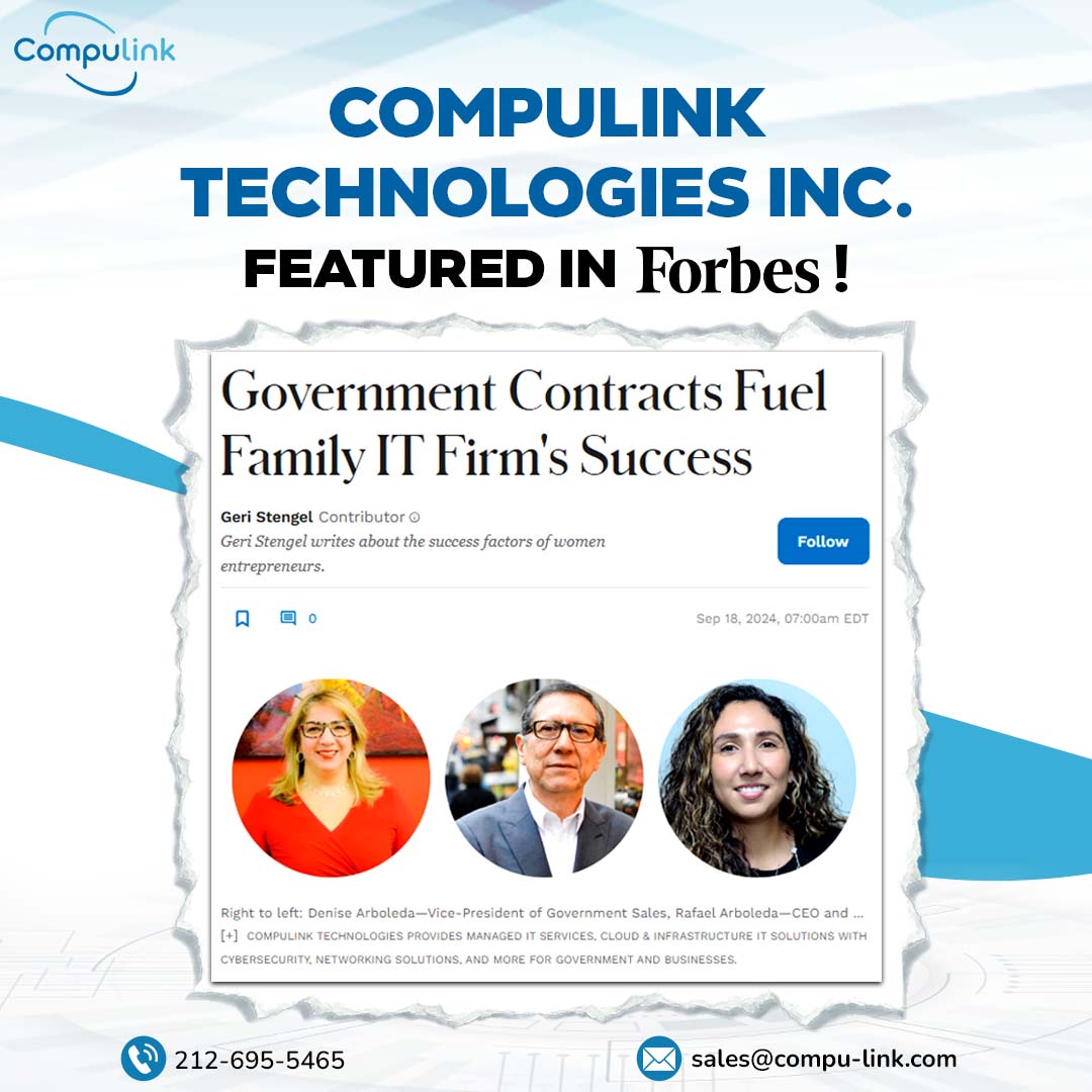 CompulinkTech's tweet image. Compulink Technologies Inc. is now FEATURED IN FORBES! We are honoured to be recognized for our tremendous success in securing government contracts and delivering cutting-edge IT solutions!  @forbes
For more info, visit: forbes.com/sites/geristen…… #Compulink #ForbesFeature