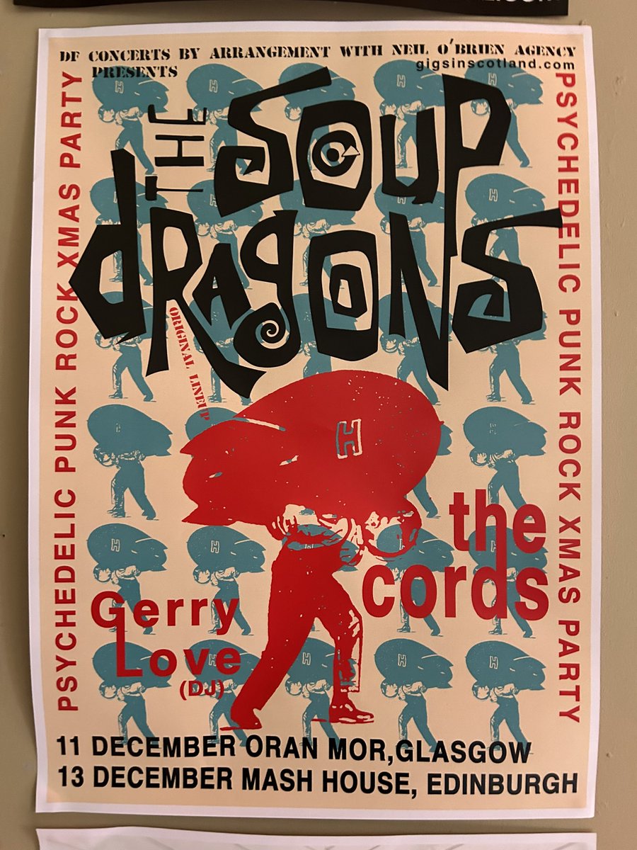 Martin Dowds, Glasgow (@martindowds1) on Twitter photo I’m @ <a href="/OranMorGlasgow/">Òran Mór</a> waiting for my pal Ross <a href="/RealifersRoss/">Prof Ross Sinclair</a> to arrive & there’s this poster in the foyer he designed for his band <a href="/TheSoupDragons/">The Soup Dragons</a> (<a href="/jim_mcculloch/">Jim McCulloch</a> <a href="/HifiSean/">Hifi Sean</a>) for their forthcoming show @ Oran Mor!
So I’m just talking @ the poster. Gettin funny looks I don’t care. I’m @ <a href="/OranMorGlasgow/">Òran Mór</a> waiting for my pal Ross <a href="/RealifersRoss/">Prof Ross Sinclair</a> to arrive & there’s this poster in the foyer he designed for his band <a href="/TheSoupDragons/">The Soup Dragons</a> (<a href="/jim_mcculloch/">Jim McCulloch</a> <a href="/HifiSean/">Hifi Sean</a>) for their forthcoming show @ Oran Mor!
So I’m just talking @ the poster. Gettin funny looks I don’t care.