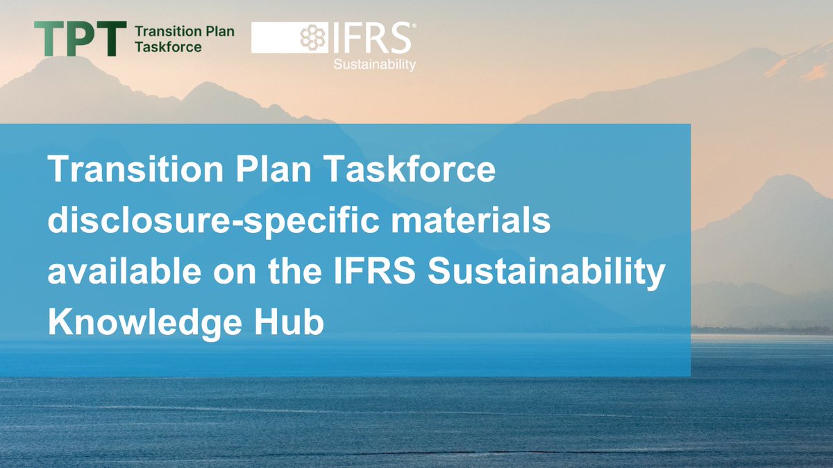 IFRSFoundation's tweet image. 📚 13 disclosure-specific materials developed by the @TPTaskforce, which the IFRS Foundation has assumed responsibility for, are available on the IFRS Sustainability Knowledge Hub.
🔗Access the materials to support the implementation of the ISSB Standards: ifrs.org/sustainability…