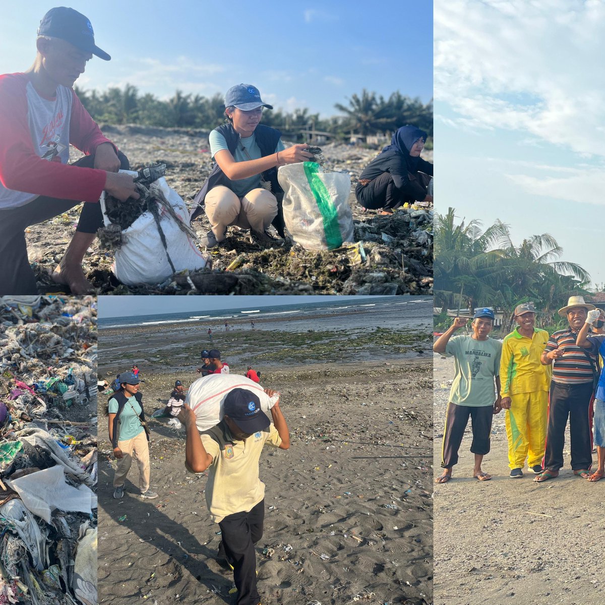 Ocean_Cycle's tweet photo. On Sept 27, 24, we joined East Lombok Environmental Dept, Waste Banks, &amp; the community for a major cleanup at Labuan Haji Beach, Indonesia. Over 70 volunteers collected 2.5 tons of plastic, mostly washed in from a nearby river. Cleanup is just the start—stay tuned for more! 🌊🙌 https://t.co/iSAZDlqpGD