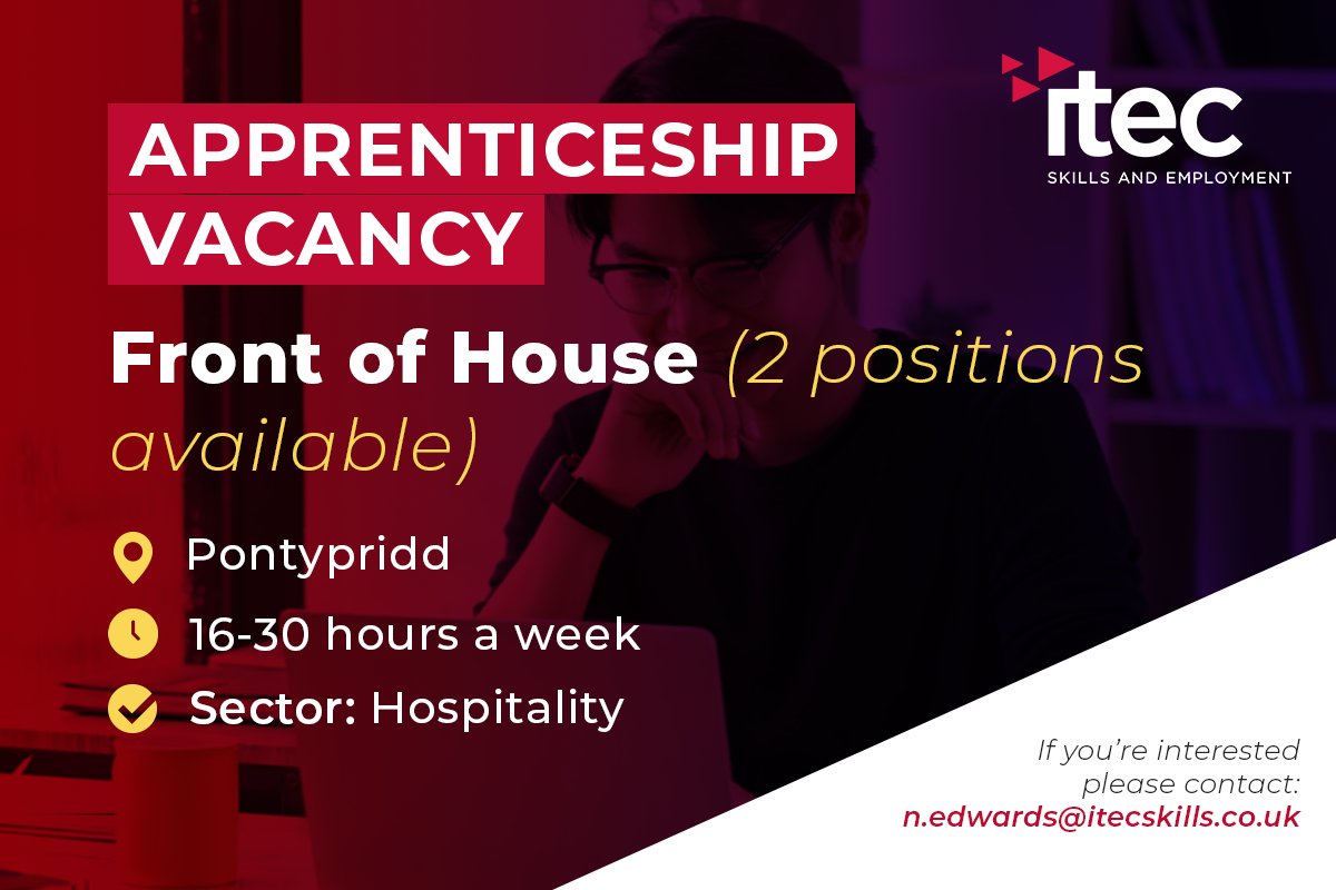 Apprenticeship Vacancy 📣

We have an amazing Apprenticeship Vacancy for an Front of House staff in Pontypridd!

🕒 Hours: 16-30 hours a week
🏢 Sector: Hospitality

<a href="/bunchgrapescf37/">Bunch of Grapes</a>