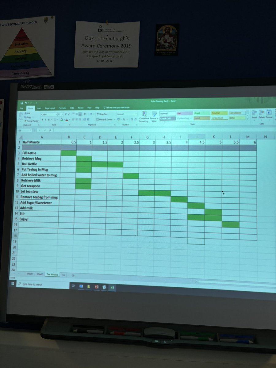 Learning production and planning processes in Higher DM today, Amir was adamant his way was the best way of making tea (teabag in when adding milk😳) safe to say he was happy with the result and learned about Gantt charts in the process 🤣☕️