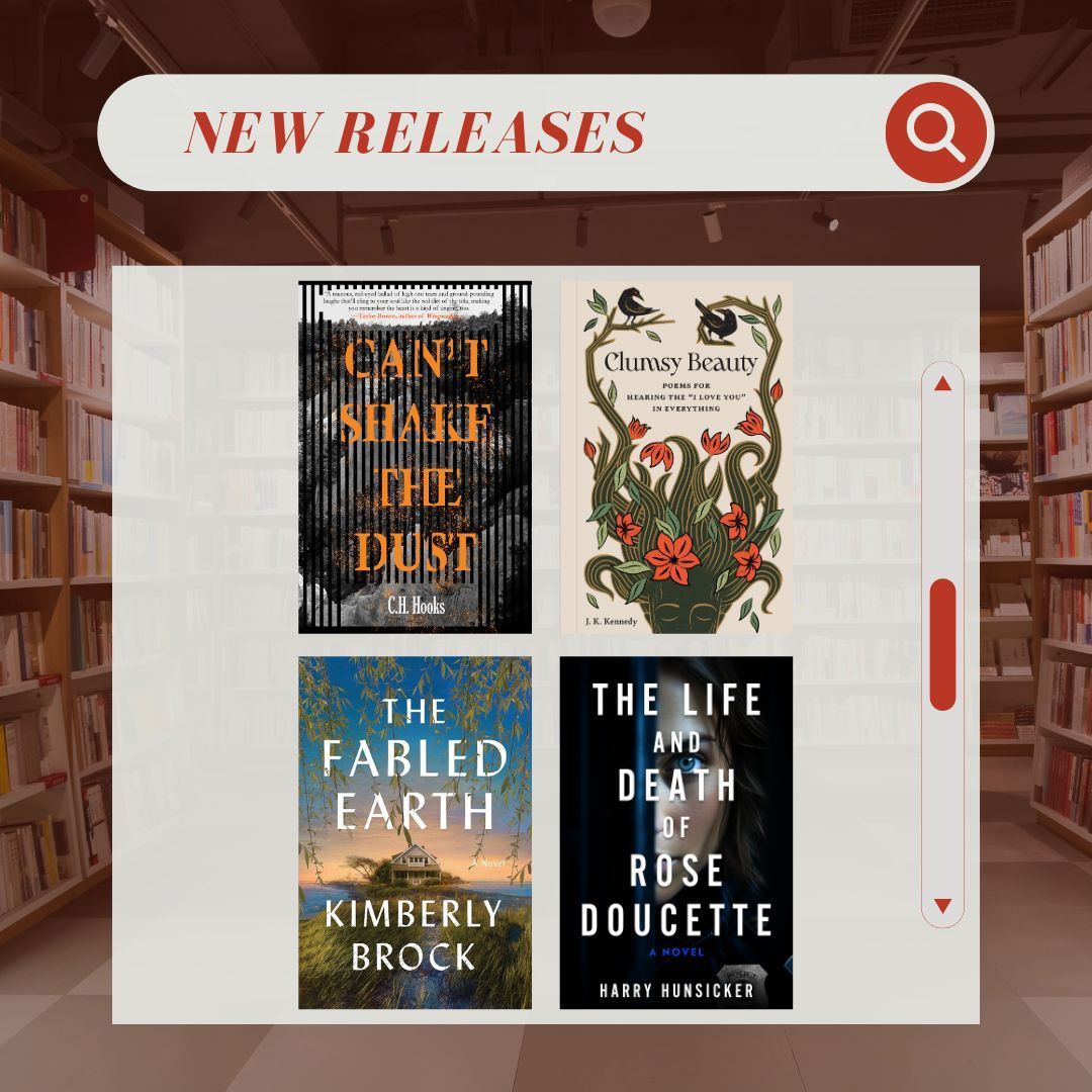 Happy Pub Day to <a href="/ch_hooks/">CH Hooks</a>' CAN'T SHAKE THE DUST, <a href="/jkkennedy/">jkkennedy</a>'s CLUMSY BEAUTY, <a href="/kimberlydbrock/">Kimberly Brock</a>'s THE FABLED EARTH, and <a href="/HarryHunsicker/">Harry Hunsicker</a>'s THE LIFE AND DEATH OF ROSE DOUCETTE!!

🥳 🥳 🥳