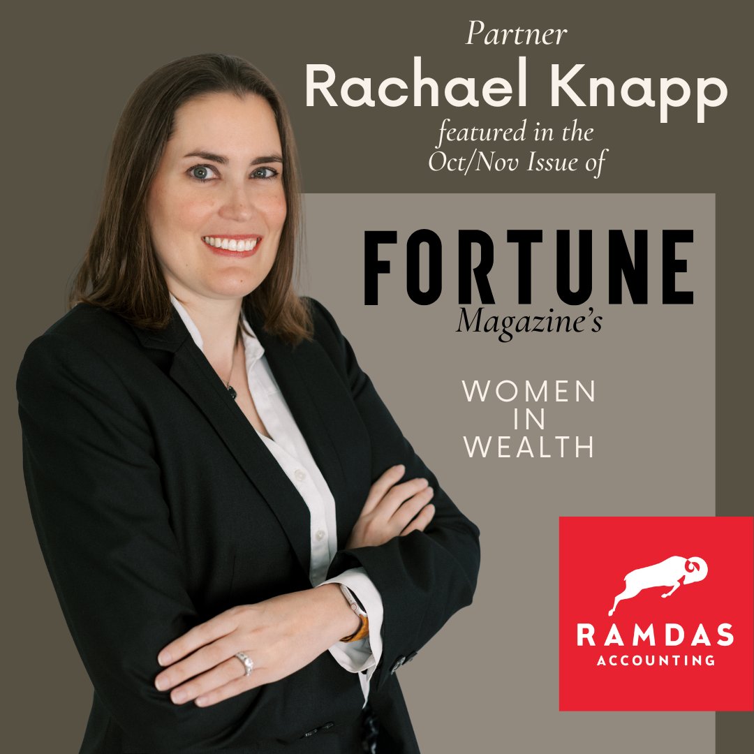 RamdasTax's tweet photo. Proud to announce our partner Rachael Knapp will be featured in @FortuneMagazine 's 'Women in Wealth' issue! Her expertise drives our firm's success and reflects our commitment to exceptional client service.
#WomenInWealth #CPAPowerhouse #AccountingExcellence #RamdasRising https://t.co/q2XzQNzCS0