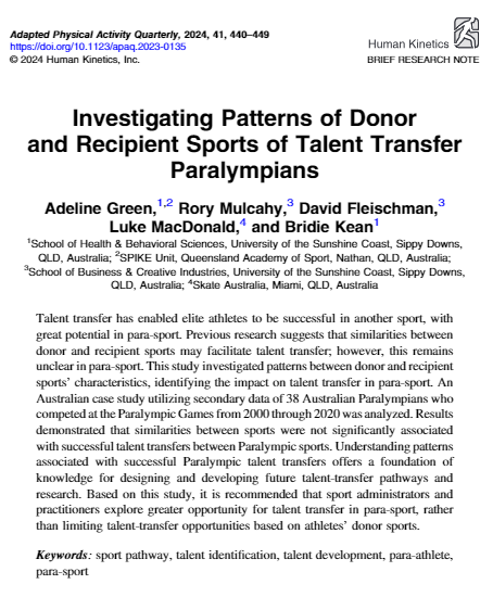 Human_Kinetics's tweet photo. Read the latest research from @APAQjournal! Investigating Patterns of Donor and Recipient Sports of Talent Transfer Paralympians https://t.co/0s0cukrHmO #parasport #paralympics #exercisescience https://t.co/bImVXYb1Pl