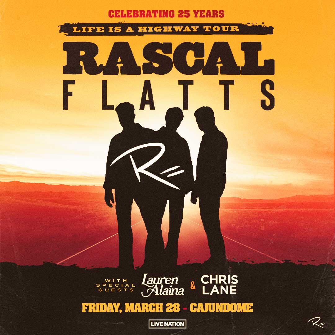 CAJUNDOME (@cajundome) on Twitter photo Life is a highway, and <a href="/rascalflatts/">Rascal Flatts</a> is hitting the road to play for you all night long here at the #CAJUNDOME on March 28, 2025! Tickets for the LIFE IS A HIGHWAY TOUR go on sale starting this Friday, Oct 4th @ 10AM! 🛣 Life is a highway, and <a href="/rascalflatts/">Rascal Flatts</a> is hitting the road to play for you all night long here at the #CAJUNDOME on March 28, 2025! Tickets for the LIFE IS A HIGHWAY TOUR go on sale starting this Friday, Oct 4th @ 10AM! 🛣