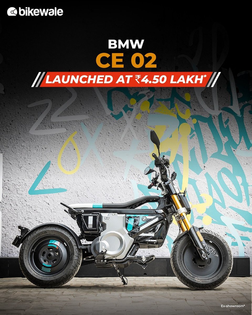 BikeWale's tweet photo. The #BMW #CE02 #electricscooter has been launched in India at Rs 4.5 lakh, ex-showroom, introductory.
The CE 02 is the second electric scooter by BMW to go on sale in India, following the launch of the CE 04 earlier this year.
#bmwce02 #bikewale #bwlaunch #bikes #motorcycles https://t.co/ToI8XzCbD5