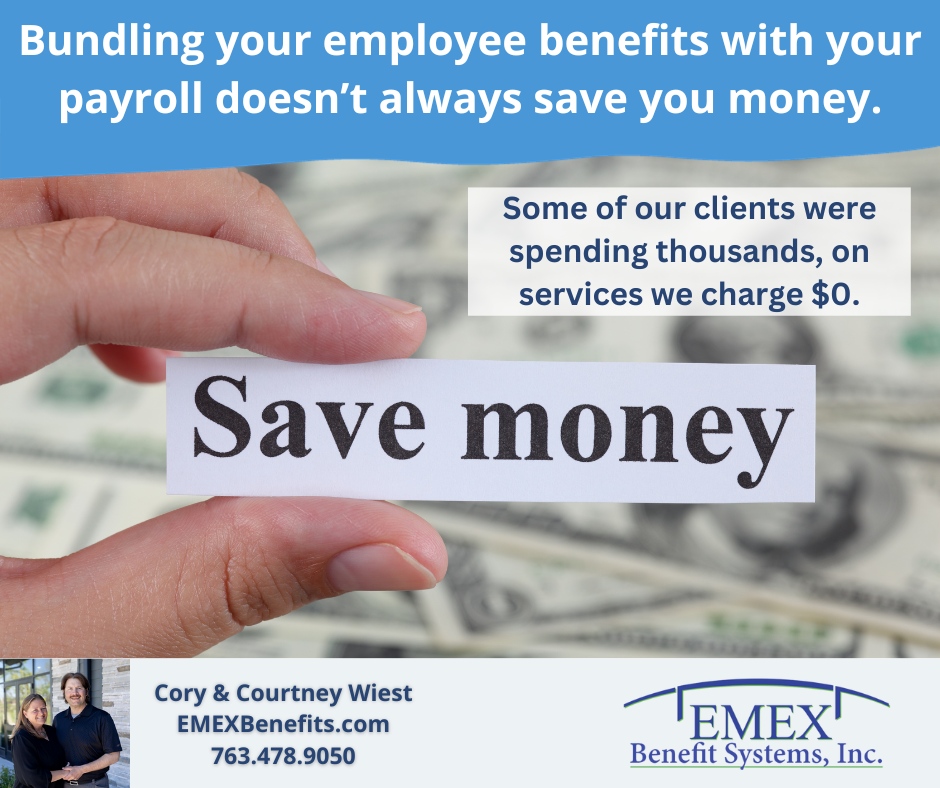 EmexBenefits's tweet image. Who doesn&apos;t want to save money?
Bundling is not a great way to do that!
#NoBundleInsurance #TrueCostMatters #EMEXCanHelp