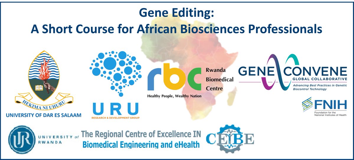 We’re pleased to offer the opportunity for African biosciences professionals to learn about #GeneEditing in this short course organized with the <a href="/UdsmOfficial/">University of Dar es Salaam</a> and <a href="/uru_group/">Uru Research and Development Group Limited</a>, led by <a href="/MaedaBiotech/">Bush Scientist 🇹🇿</a> and Dr. Juma Hussein. Learn more and apply by 14 October here: