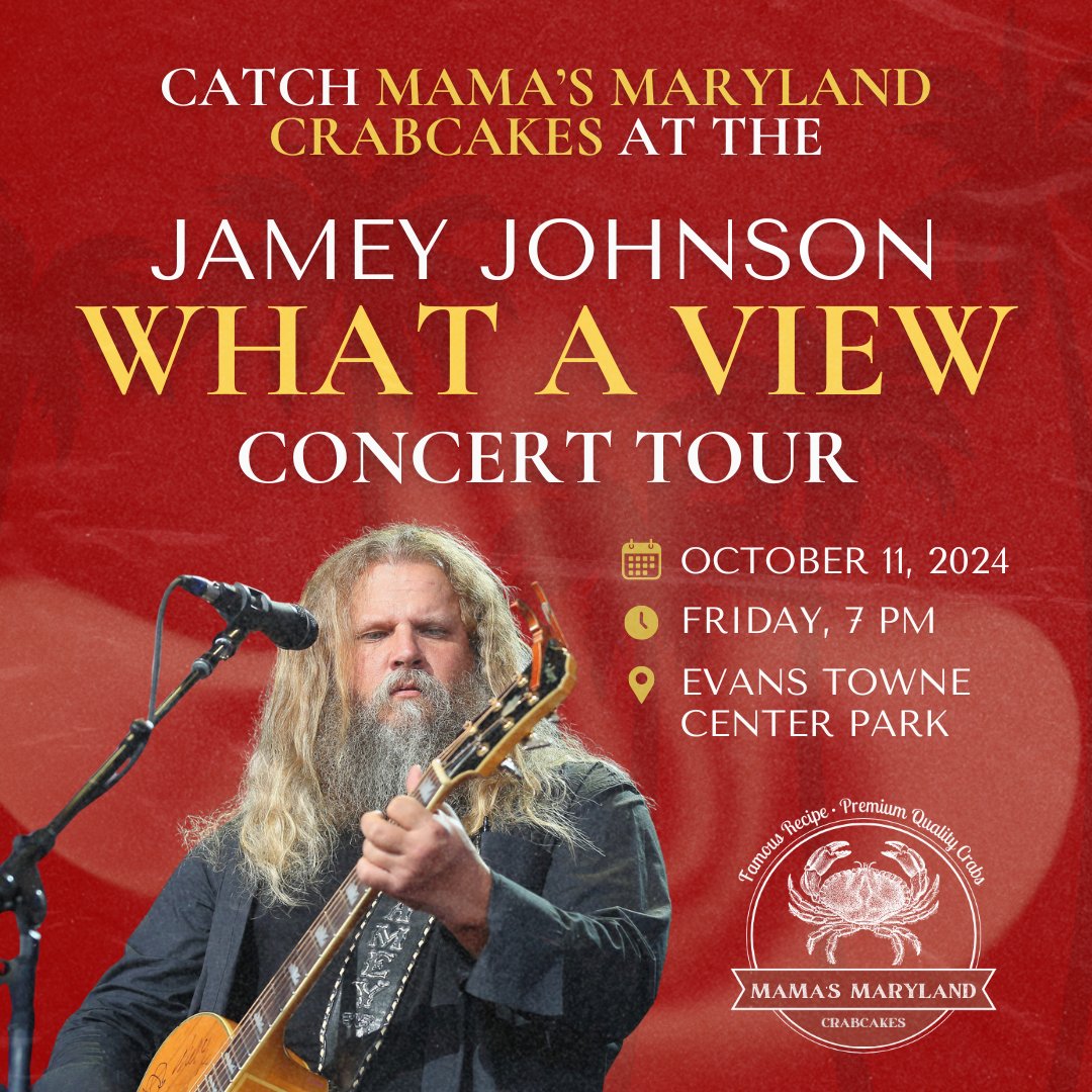 VDecruise's tweet photo. Excited for Jamey Johnson's tour? So are we! We're bringing our famous crab cakes to the show. Enjoy soulful tunes and mouthwatering eats in one place. It's a match made in heaven! 

#CrabCakes #MarylandSeafood #FreshSeafood #AugustaEats #GeorgiaFoodie #MamasMarylandCrabcakes https://t.co/1COKbdLpbV