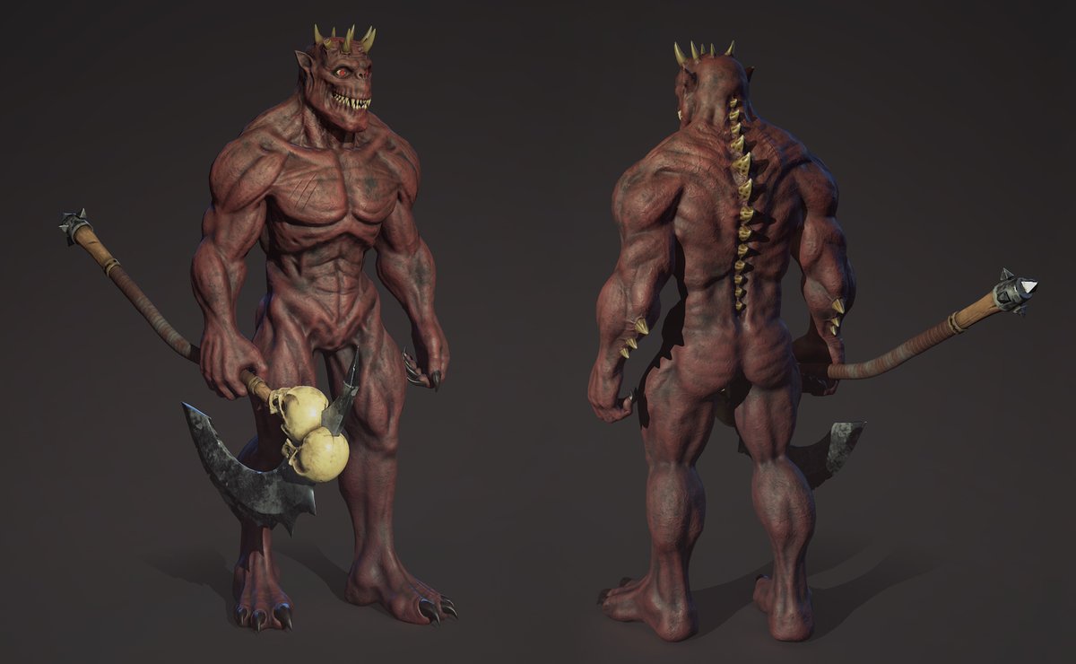 FaustAleksandr's tweet photo. Fully finished demon character (Game Ready ) https://t.co/gygxPjUyBO