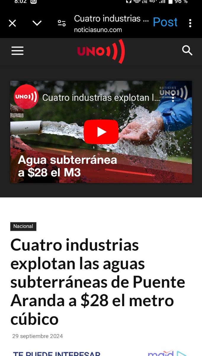 ticalman's tweet photo. @Bogota Eso incluye a fábricas en puente Aranda que se están sacando el agua del subsuelo, como @postobonoficial ??? @CarlosFGalan
#Postobon https://t.co/xGqMhEcODB