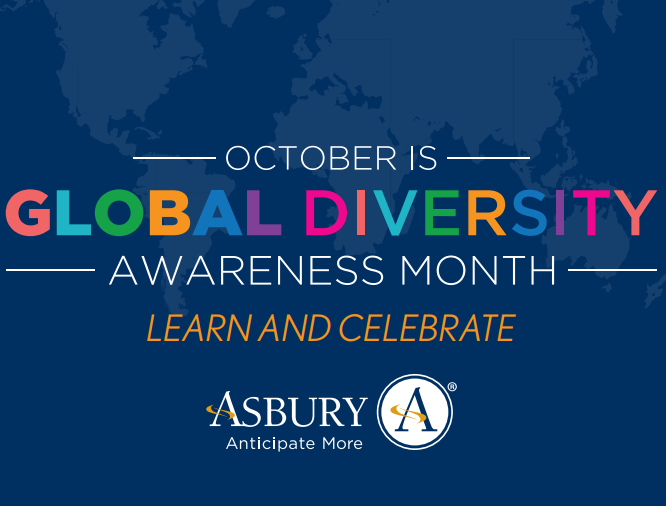 At Asbury, we believe that diversity and unity are at the heart of a thriving community. This October, we are embracing the opportunity to reflect on the importance of inclusivity and the strength that comes from collaboration. #GlobalDiversityAwarnessMonth #AsburyCommunities