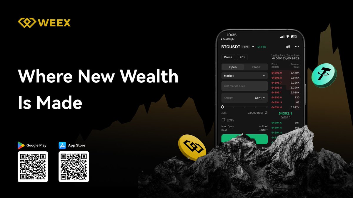 The brand-new version of the WEEX app is now available： 🔷 Copy Trading for  beginners to follow pros 🔷400+ trending spot and futures trading pairs 🔷  A global community of 5 million