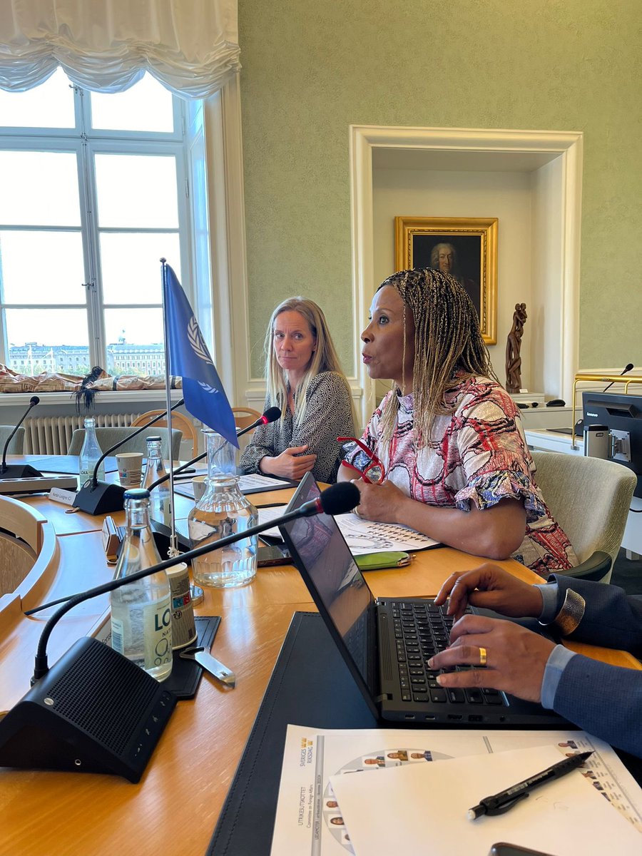 Engaging conversation between <a href="/ahunnaeziakonwa/">Ahunna Eziakonwa</a> and members of 🇸🇪 <a href="/Sverigesriksdag/">Sveriges riksdag</a> ’s Foreign Affairs Committee today. 
 
<a href="/UNDP/">UN Development</a> + #Sweden’s close partnership ranging from governance &amp; stabilization to youth entrepreneurship &amp; job creation in Africa was at the top of the agenda 📰