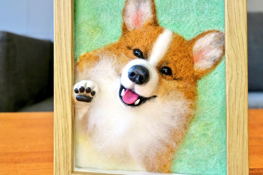 ＃氈點喜 最新力作
柯基的立體毛氈畫
超級可愛的