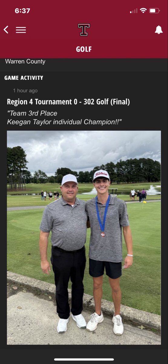 Congrats to Keegan Taylor!! Region Champ 👊🏼 ⛳️