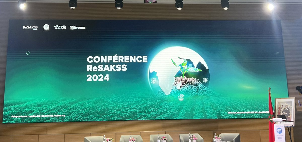 toa_md's tweet photo. About to start the 2024 ReSAKSS conference: “Advancing the Climate and Bioeconomy Agenda in Africa for
Resilient and Sustainable Agrifood Systems” in Rabat, Morocco.

@PolicyCenterNS 
@ReSAKSS 
@AKADEMIYA2063 https://t.co/TjxyG6vkeV