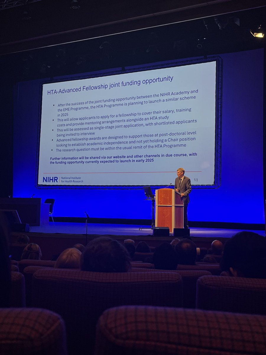 New funding opportunities next year with @nihr for advanced fellowships with HTA. More opportunities for #ClinicalTrials