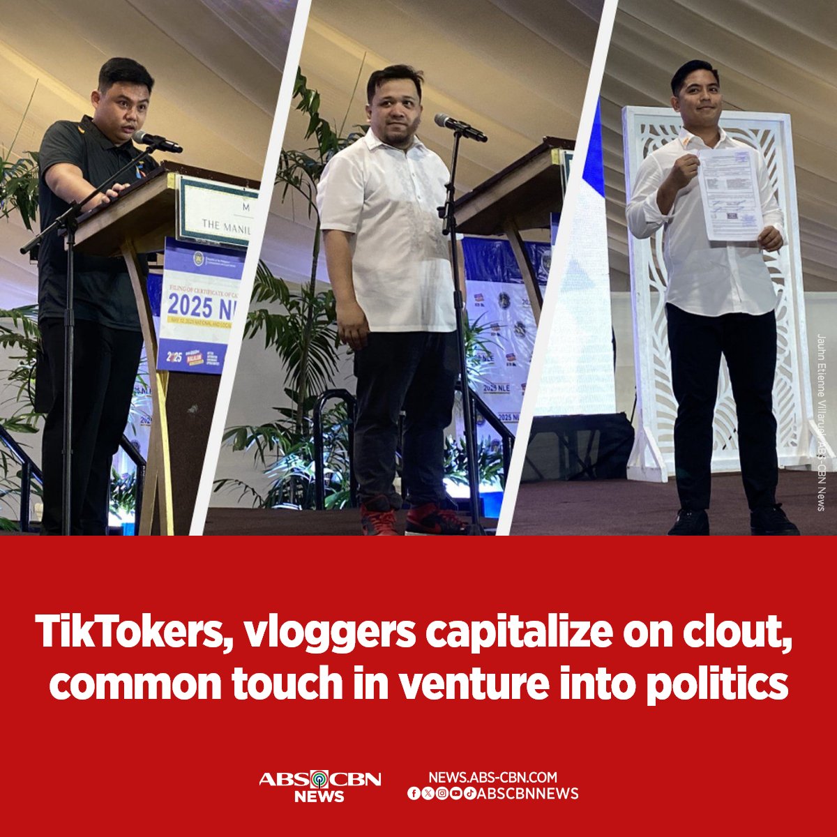 ABSCBNNews's tweet photo. TikTokers and vloggers capitalize on their popularity and relatable personas as they enter the political arena, aiming to address the frustrations of voters with traditional politics. #Halalan2025

READ: https://t.co/MZPwVuQa36 https://t.co/HaiyRuYZ9W