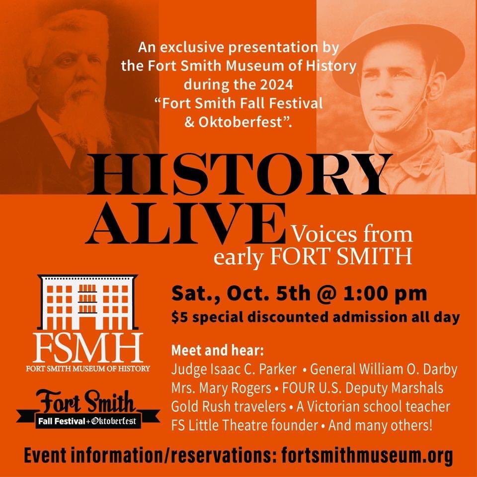 Downtown Fort Smith is THE place to be this Saturday! 

Follow this link to check out the Fort Smith Museum of History events! fortsmithmuseum.org/events-1

Come out and PLAY! 

#fortsmithmuseumofhistory #fallfestival #godowntownfs #historyalive #sundaebar #GetOutAndPlay